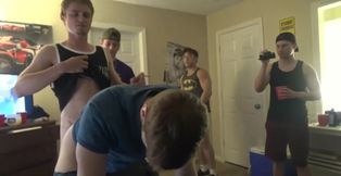 Skinny guy with a nice ass gets spit roasted
