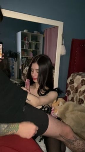 They left me alone with Mi guy and I choke on his beautiful cock