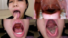 Fuuka Nagano - Showing inside cute girl's mouth, chewing gummy candys, sucking fingers, licking and sucking human doll, and chewing dried sardines mout-150 - wmv