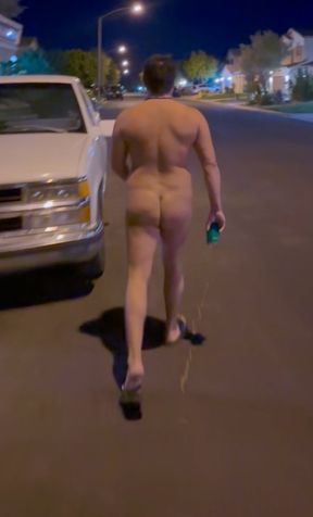Exhibitionist Strolling the Streets Naked Through Gated Community