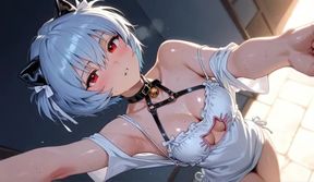 Ai Anime Girl Rei Ayanami Hot Sexy Outfits Show Compilation
