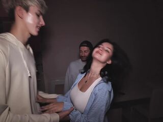 The cuckold joined in on the sex when the other stud was already screwing his girlfriend.