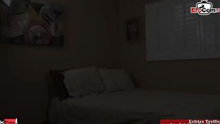 Chubby african Barely Legal with natural titties get a cummed on her butt