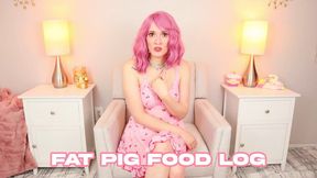 Fat Pig Food Log - Weight Humiliation - Fat Shaming - Domination