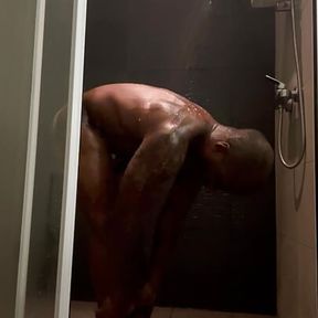 BBC shower stroking