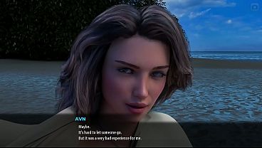 Nudist milf enjoys fingered fun on the beach in animated hentai game