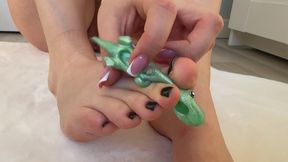 Giantess pussy vore with rubber dinosaur ASMR