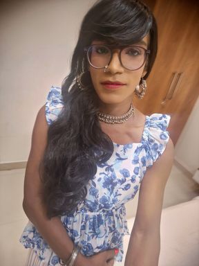 Indian shemale giving blowjob