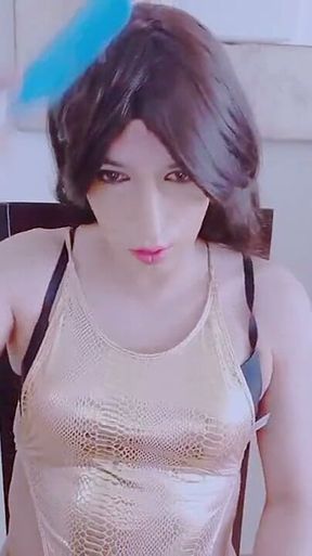 Sissy Crossdresser Masturbating at Home