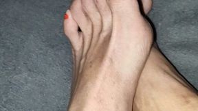 Showing off pedicure