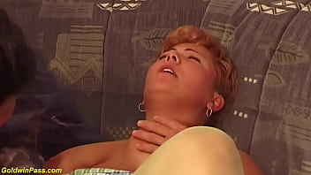 Chubby German MILF in sexy pantyhose gets deep fingered and rough anal fucked