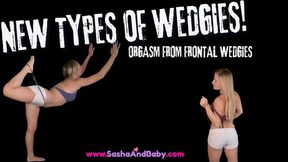 WEDGIE FETISH - NEW TYPE OF WEDGIE INVENTED - Frontal Wedgies in Gym Shorts - Self Wedgie - Painful Wedgie - Pussy Splitting - Panty Ripping