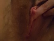 Jacking off a big clit
