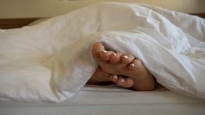 Waking Up Foot Tease - Bare Feet Peeking from Under Covers