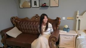 Chinese Girl In Long Dress In Bondage