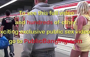 Big tits star stella fox is fucked in public subway train by 2 guys