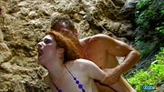 Redghead brings the fire to the cave and heat in the anal with her enjoyment