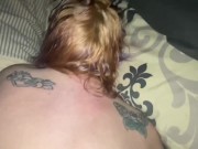 Bearded fat guy gets what he wants from tinderslut then busts nut inside her