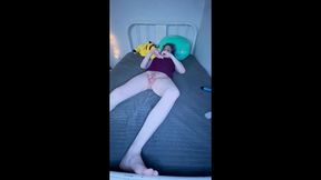 tgirl plays with her own clone a willy