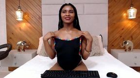 Naughty Ebony\'s  Girl Play with Oil