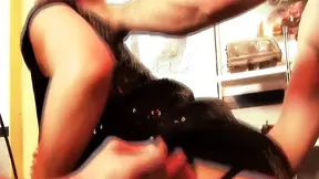 Three hot sluts dressed in lingerie rail each other's asses.