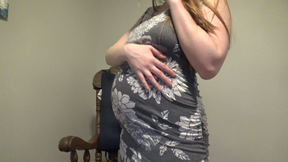 19 weeks Pregnant Redhead Lotioning belly