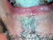 self facial on my braces and play with my cum