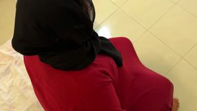 Fucking A Chubby Muslim Wearing A Red Burqa & Hijab (part-2)