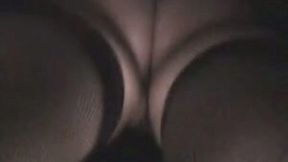 Upskirt view of my curvy Norwegian girlfriend in fishnet stockings