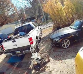 Cleaning out the truck