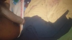 Crazy dude masturbating in his room.
