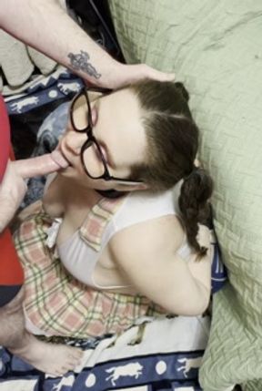 BIG TITTY SUBMISSIVE SLUT TIED UP AND THROAT FUCKED, CUMSHOT ON SUBMISSIVE SLUTS TONGUE AND FACE