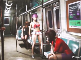 Futa Chick gets Off after a Few Stops! Animation at Prime3DX