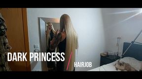 Dark princess: Hairjob and fuck my hair