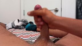 Amateur Canadian guy jerks off his long Filipino cock for better POV angle