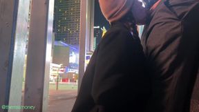 Amateur Latina wife gives risky POV blowjob behind NYC police station