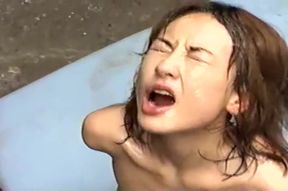 Poor Asian girl receiving bukkakepiss lesson part3