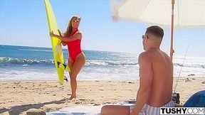 Surfbabe Kazumi Gets Her Perfect Round Ass Filled Up