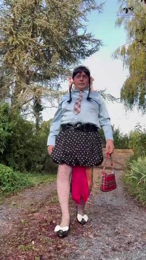 In an outfit with a little bubble skirt for an evening out