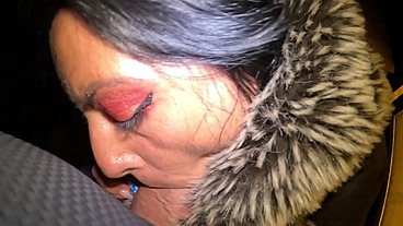 Midnight Shearling Coat Blowjob – Noisy Deepthroat Neighbor Tease