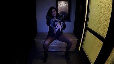 Midnight Shearling Coat Blowjob – Noisy Deepthroat Neighbor Tease