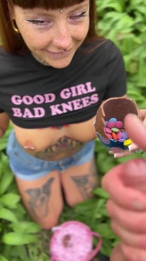 Naughty Bunny in the Wild!cum on Egg