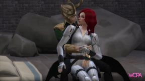 Redhead African Widow dominates Loki in intense BDSM parody