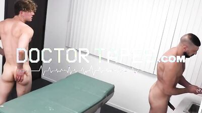 Twink sucks a hung priest through a confession booth gloryhole before fucking