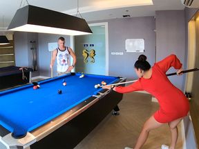 Amateur couple sex after a game of pool