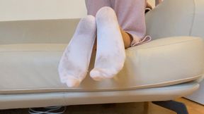 Dirty White Socks Foot Fetish woman feet