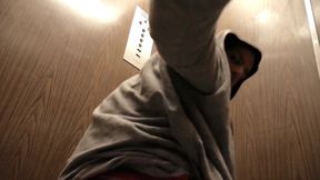 Horny Exhibitionist College Boy Takes Risky Elevator Ride Naked with Dildo #abc