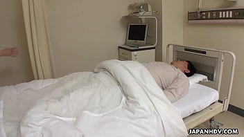 Naughty nurse gives hot handjob and blowjob