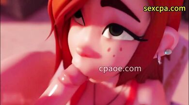 Grown-up Dipper deep throats Wendy poolside in Gravity Falls