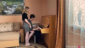 Piano Tutor Goes Deep Throat on Horny Student